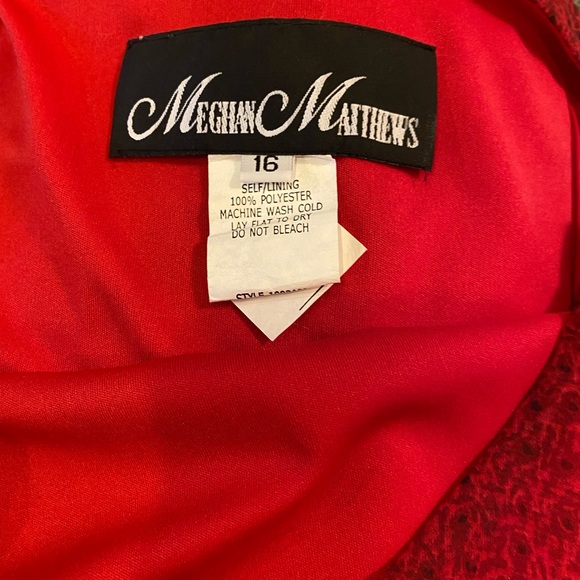 🌷 Meghan Matthews  dress. Size 16. Red. Gently used. Great condition. - Picture 4 of 5